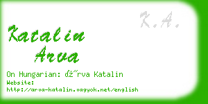 katalin arva business card